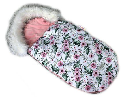 Baby Nellys Fusak, spacáček 105x55 Velvet Winter Lux - Flowers