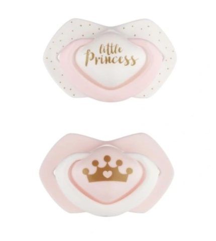 Canpol Babies Sada 2 ks symetrických silikónových cumlíkov, 0-6m +, Little princess, ružov