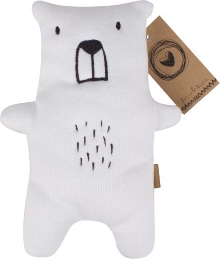 Maznáčik, dekoracia pre bábätká Z&Z Mini Bear 36 cm, biely