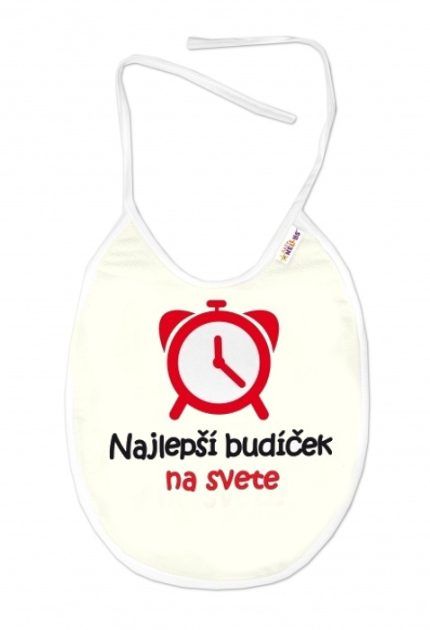 Nepremokavý podbradník, 24 x 27 cm - Najlepší budíček na svete, Baby Nellys  - smotanový