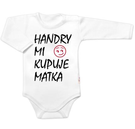 Body dlhý rukáv Handry mi kupuje matka, Baby Nellys, biele