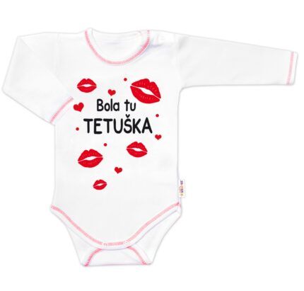 Body dlhý rukáv s vtipným textom Baby Nellys, Bola tu TETUŠKA, veľ. 80