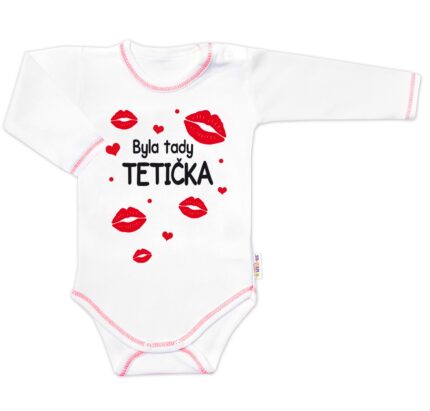 Body dlhý rukáv s vtipným textom Baby Nellys, Byla tady tetička, veľ. 80