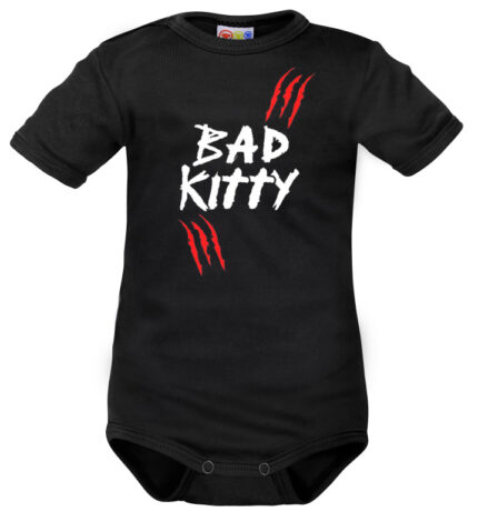 Body krátký rukáv Dejna Bad Kitty  - čierne, veľ. 80