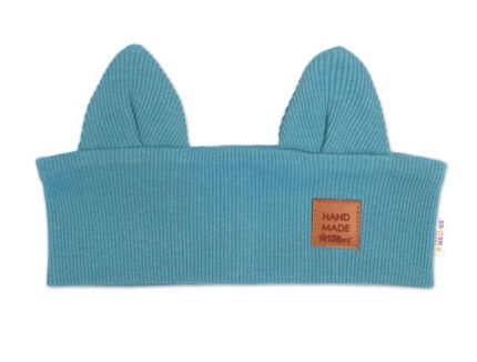 Čelenka Cat s úškami pre deti Hand Made - morská, 1- 3 rokov