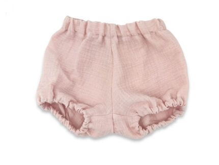 Mušelínové kraťasky NATURE - pudrovo ružové, veľ. S, 0-12m