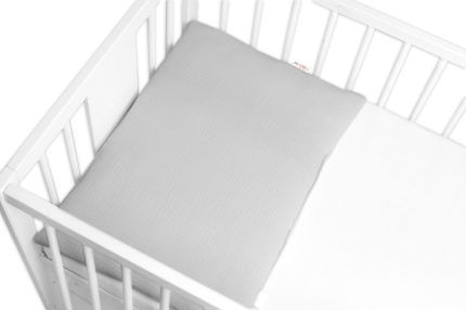 Mušelínový vankúšik s výplňou 40 x 60 cm, Baby Nellys, Maxi, svetlo sivý