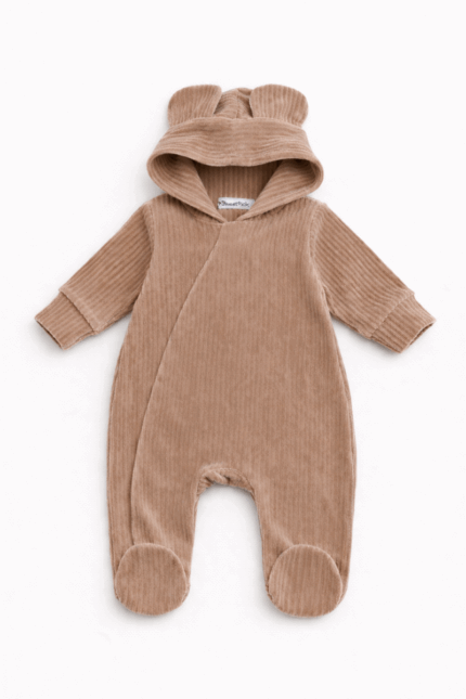 Detský manchestrový overal Teddy - pudrovo béžový