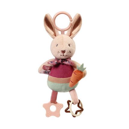 Závesná senzorická hračka Rabbit Karo pre bábätko – hrkálka, hryzátko