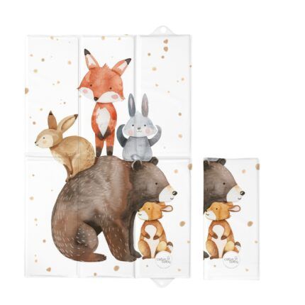 Cestovná prebaľovacia podložka 40×60 cm Basic – skladacia na cesty - Animals