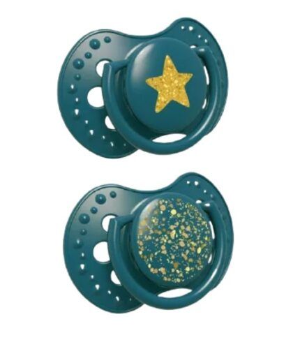 Lovi Silikónové dynamické cumlíky 6-18m, Stardust - zelené