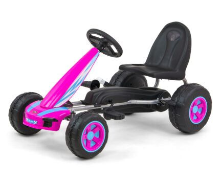 Milly Mally VIPER – detská šliapacia motokára (gokart) s ručnou brzdou - ružová