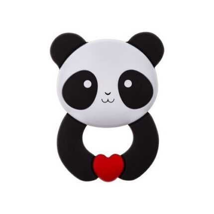 Silikónové hrkátko PANDA závesné – hrkátko pre bábätko bez BPA