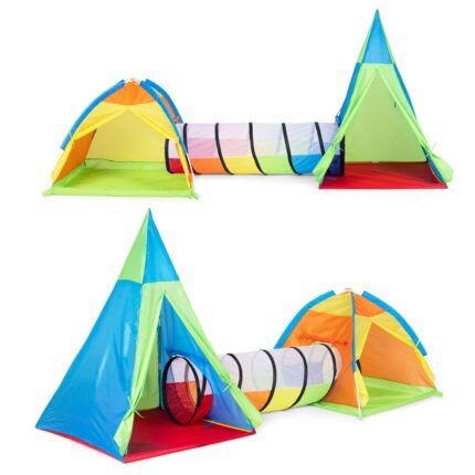 Detský stanový set 3v1 IPLAY – tipi, iglo a tunel - farebný