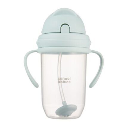Nevylievací hrnček Canpol babies 270 ml so slamkou so závažím,mint, 6m+