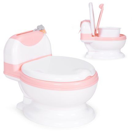 Detský nočník, WC toaleta s vyberateľnou nádobou, uzavierateľný, s toaletnou kefkou, pink
