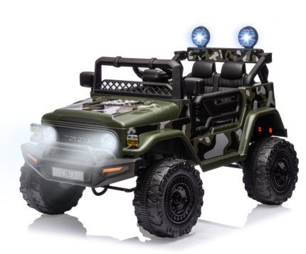 Licencované dětské elektrické SUV TOYOTA FJ CRUISER s Bluetooth a dálkovým ovládáním, army