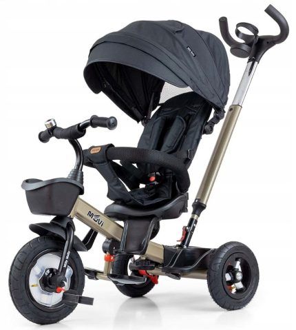 Luxusná Trojkolka Milly Mally Movi Gold 5w1, čierna