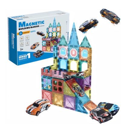 Magnetická 3D stavebnica Cars 66ks s autíčkami