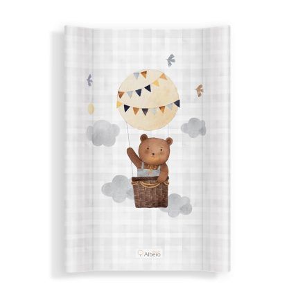 Prebaľovacia podložka na postieľku, tvrdá, 70×47 cm, Teddy v balonu