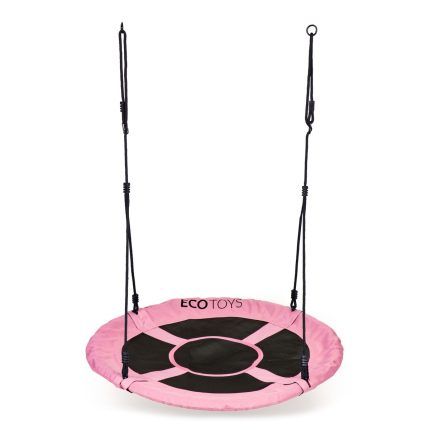Záhradná hojdačka pre deti bocianie hniezdo 100 cm - čierna, růžová