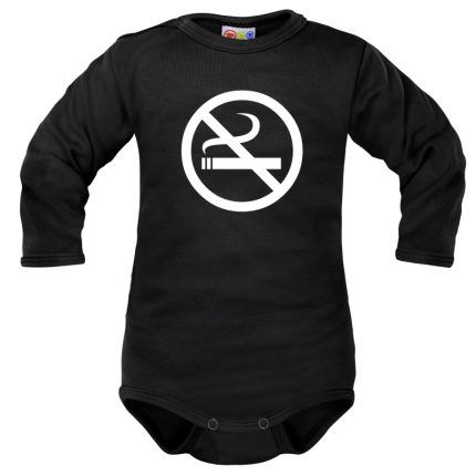 Body dlhý rukáv Dejna No Smoking - čierne, vel. 80