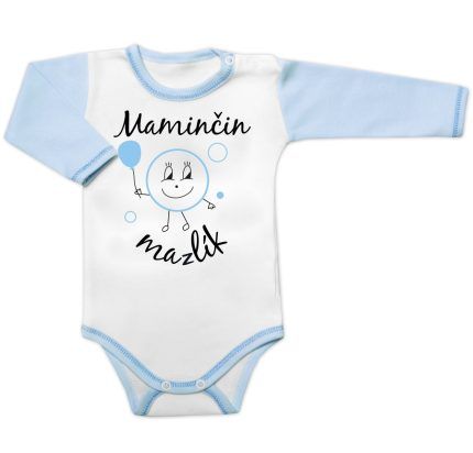 Body dlhý rukáv s vtipným textom Baby Nellys, Maminčin mazlík, veľ. 74