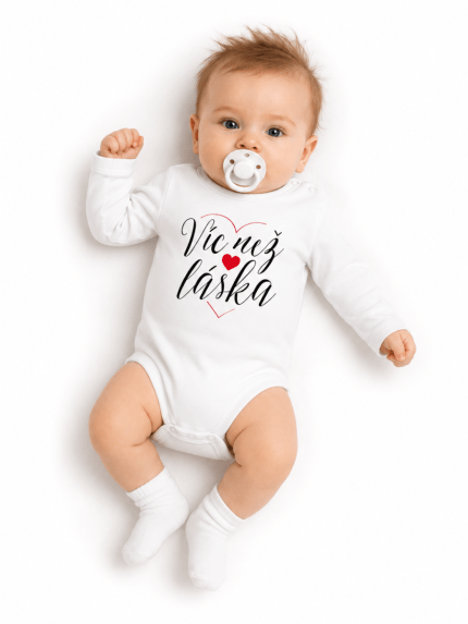Body dlhý rukáv, Víc než láska, Baby Nellys, biele, veľ. 80