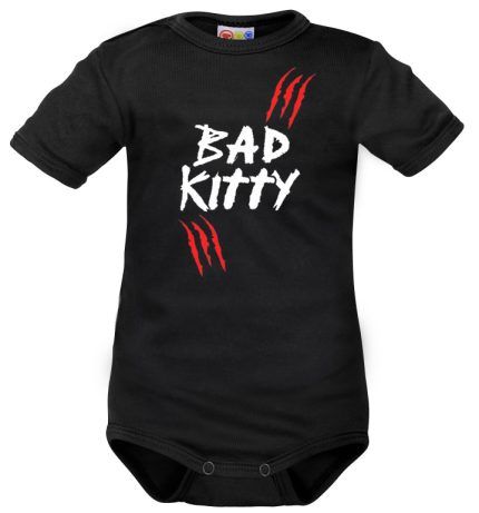 Body krátký rukáv Dejna Bad Kitty  - čierne, veľ. 80