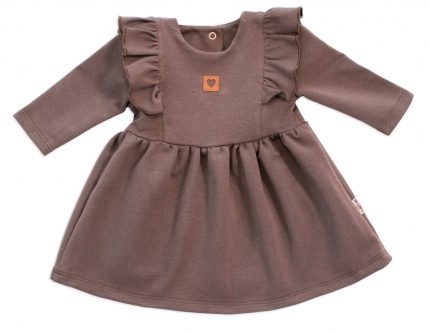 Detské teplákové šaty, tunika Vintage Love - čokoláda, vel. 68