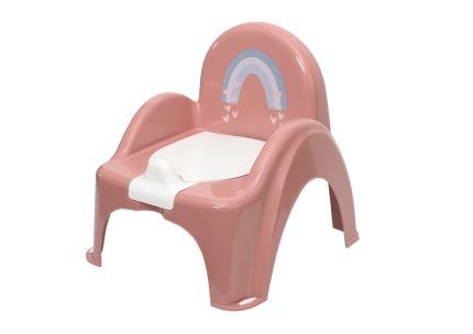 Detský nočník pre deti s vyberateľnou nádobou, ergonomický - Duha v ružové