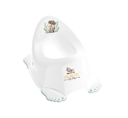 Detský nočník s melódiou TEGA BABY líška ergonomický protišmykový - biela, zelená