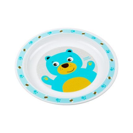 Detský tanier Cute Animals – plastový tanier do mikrovlnky a umývačky riadu, tyrkysový