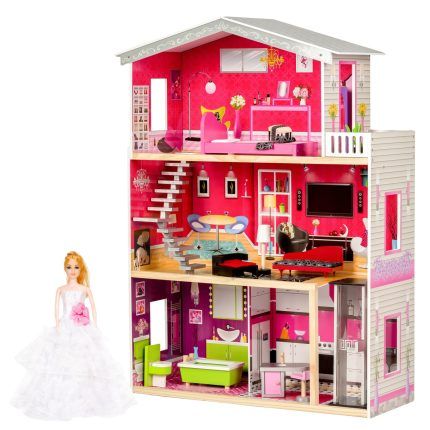 Dřevěný domeček pro panenky s výtahem - Candy Residence