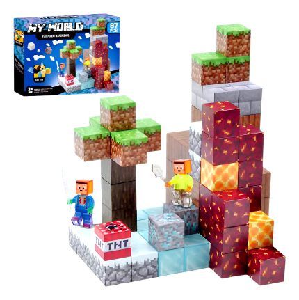Magnetická stavebnica Minecraft Diamond Lava TNT 87ks