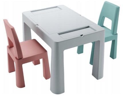 Súprava nábytku Tega Baby Multifun 1+2, sivá/ružová/tyrkys