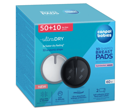 Vložky do podprsenky 3D 60 ks – priedušné, ultraabsorpčné, jednorazové, čierné