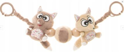 4Baby Plyšová hrkálka, zábrana na kočík Fox, béžovo/hnedé