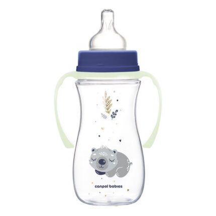 Antikoliková dojčenská fľaša Canpol babies EasyStart 300 ml Sleepy Koala s úchytmi
