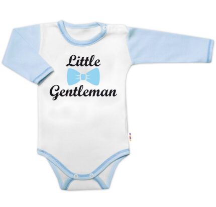 Body dl.rukáv s vtip. textom Baby Nellys, Little Gentleman, chalan, veľ. 80