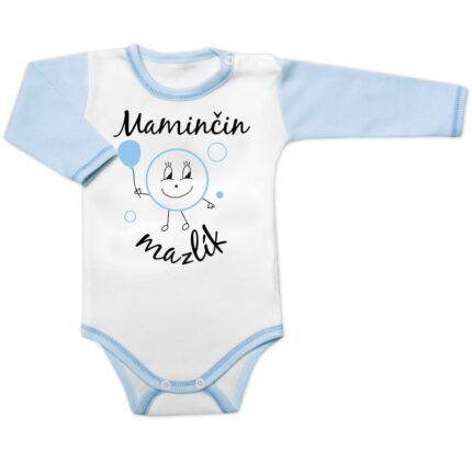 Body dlhý rukáv s vtipným textom Baby Nellys, Maminčin mazlík, veľ. 74