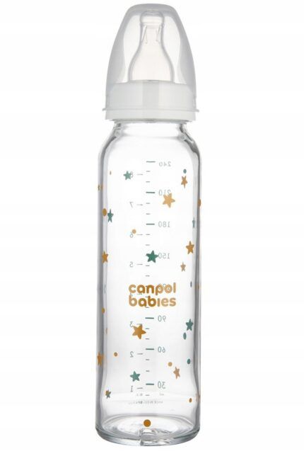 Canpol Babies Sklenená fľaštička 240 ml. mix barev, motivů, 1 ks