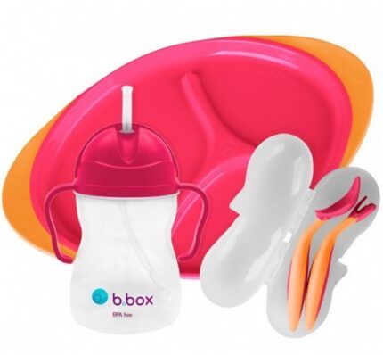 Detská jedálenská súprava Lux B.Box, červená/oranžová