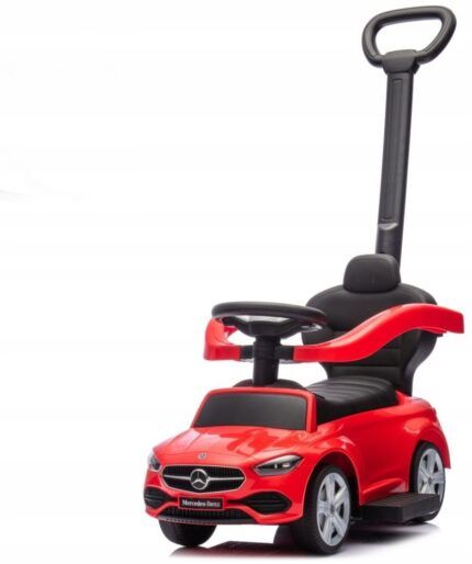 Detské odrážadlo Mercedes C-Class Deluxe s riadiacou tyčou - červené