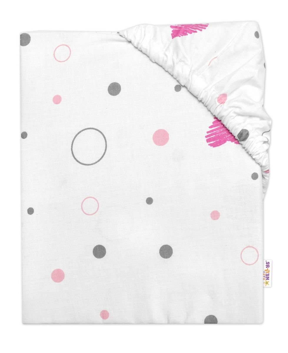detske-prestieradlo-do-postielky-bavlna-i-love-girl-baby-nellys-ruzova-biela-140x70-cm