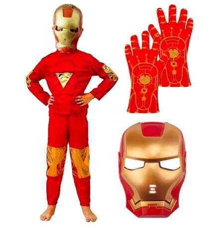 Detský kostým Iron man s maskou a rukavicami 98-110 S