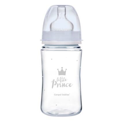 Dojenčenská fľaša 240 ml, ROYAL BABY  Little Prince antikoliková, modrá