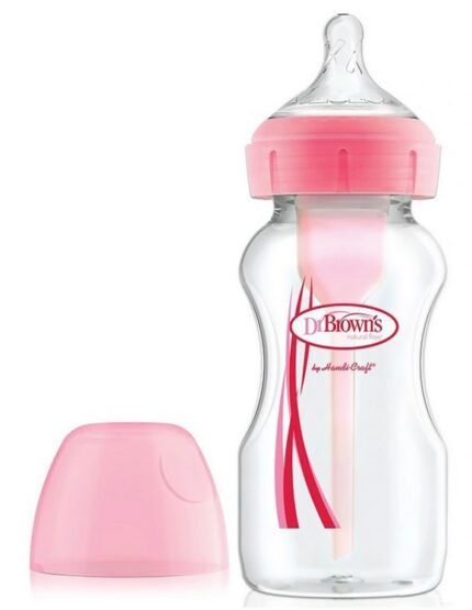 Dr.Browns fľaša antikolik Options + široké hrdlo- 270ml, ružová