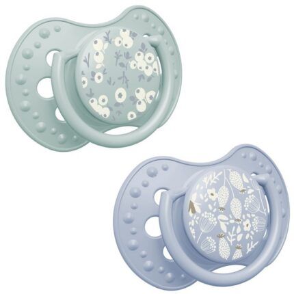 Dynamická bradavka 0-3 m, 2 kusy, silikónová, symetrická, neruší sací reflex, Blossom modr