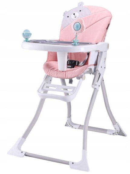 Eco toys Jedálenská stolička - Ružový medvedík